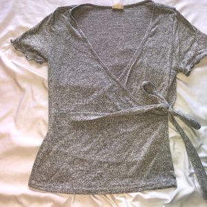 Cute Gray Side Tie Shirt